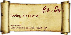 Csáky Szilvia névjegykártya