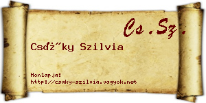 Csáky Szilvia névjegykártya